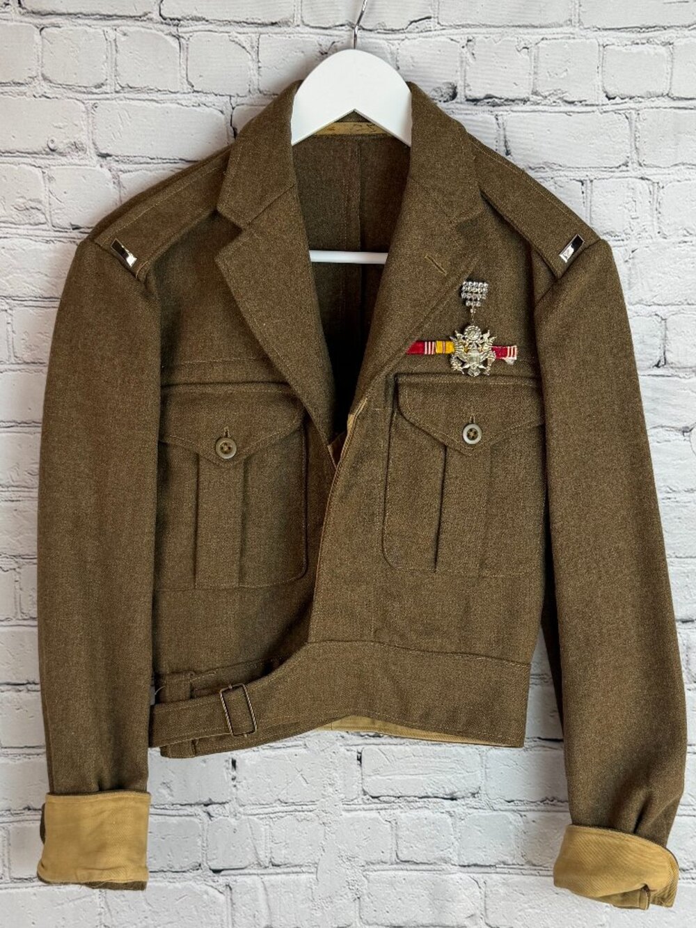 VINTAGE 1961 BRITISH ARMY Battledress Blouse Wool Military‎ Jacket XS/S